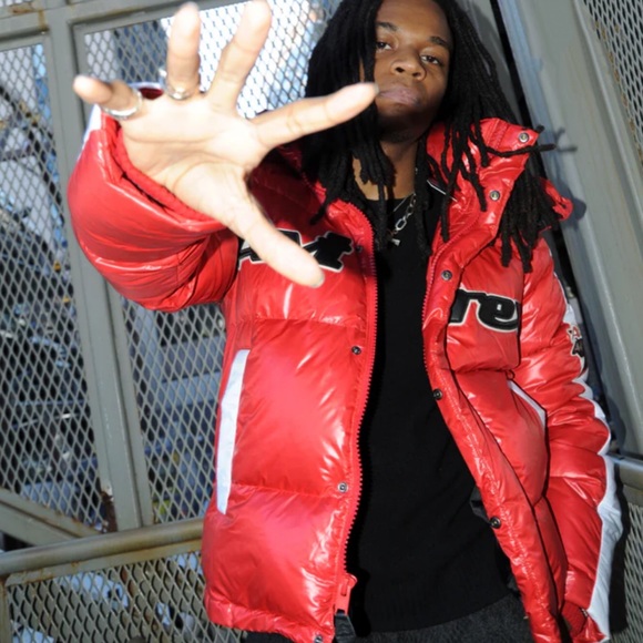 AVIREX • Salvage Red All-Star Goalers Hoodie Down Parka Jacket - Picture 2 of 12